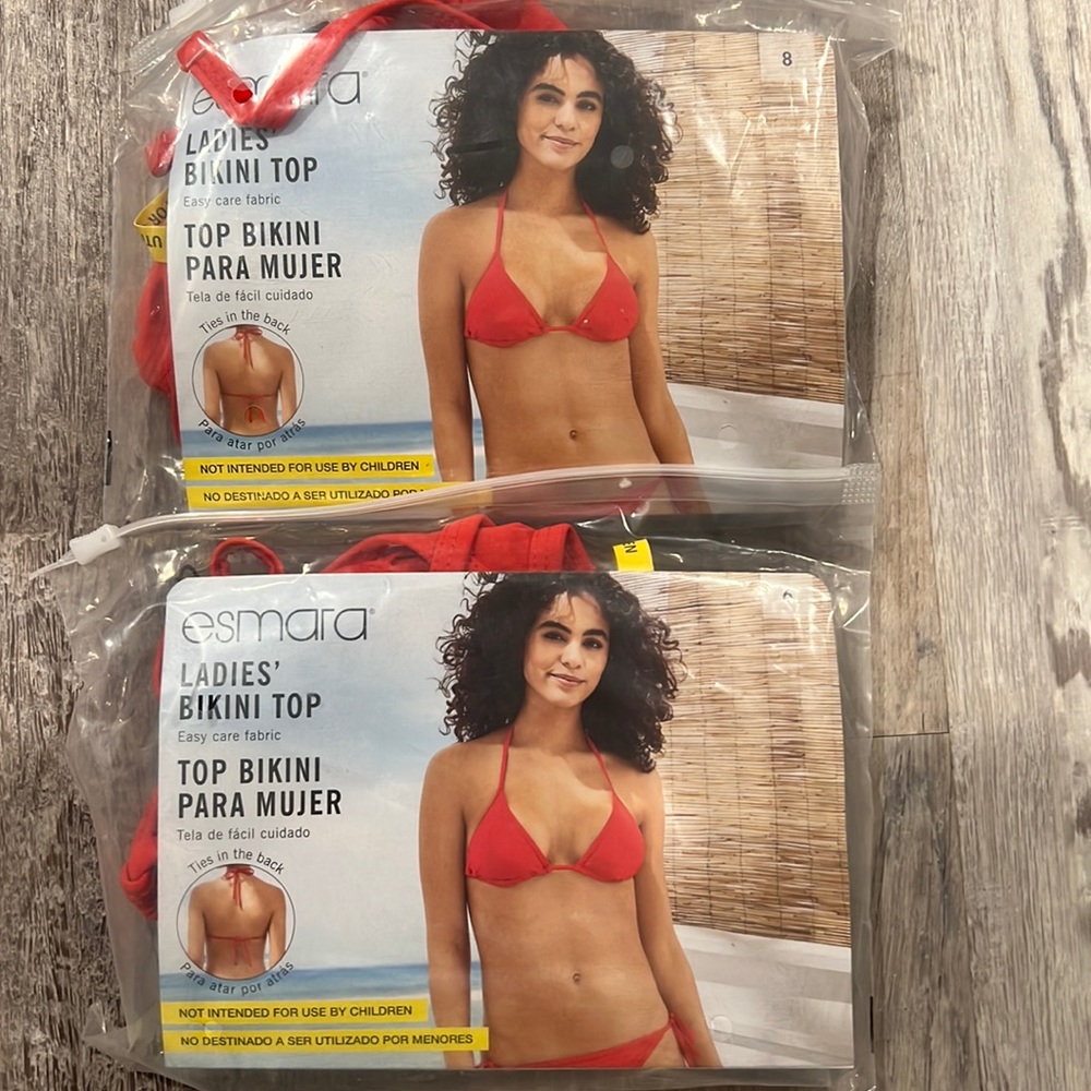 Bundle of two bikini tops Coral Color NWT